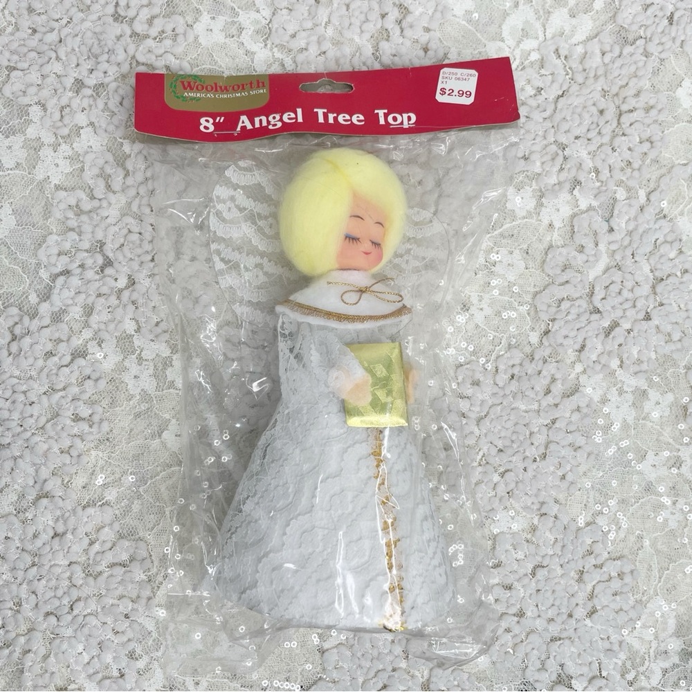 Woolworth Christmas Classic Tree Topper Angel Vintage New Holiday 8”